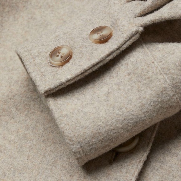 H&M Light Beige Melange Jersey Shacket - Picture 3 of 8